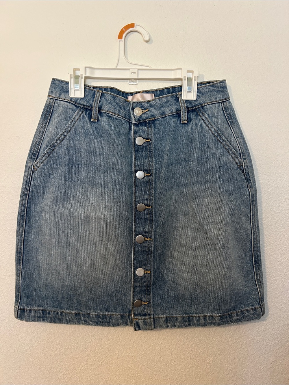 Rachel Parcell Light Blue Button-Front Denim Midi Skirt
